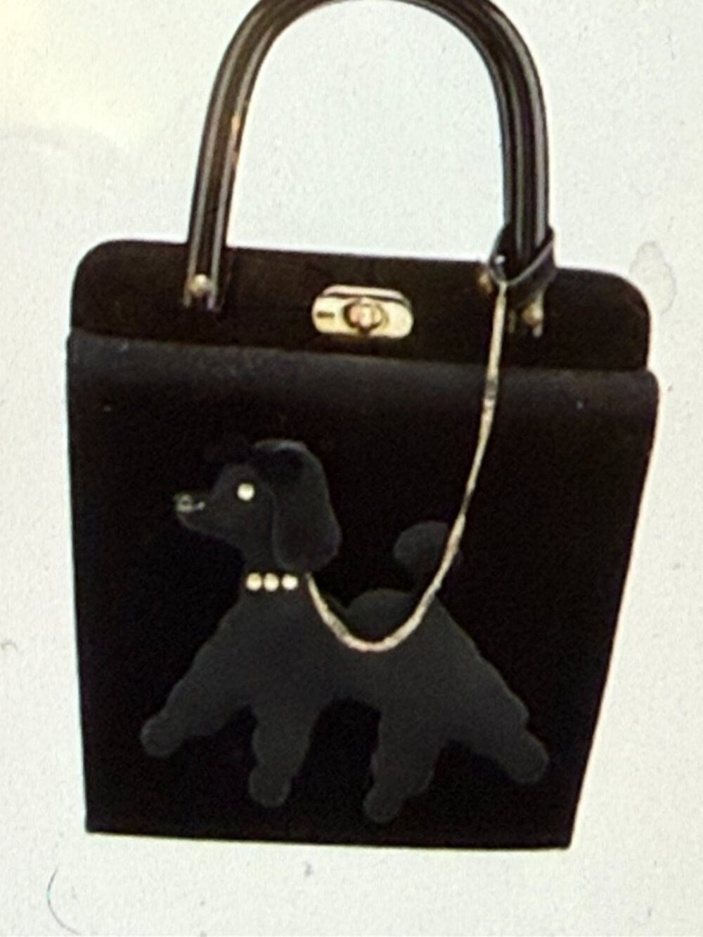 Lulu Guinness  Canvas Poodle Applique Handle Bag